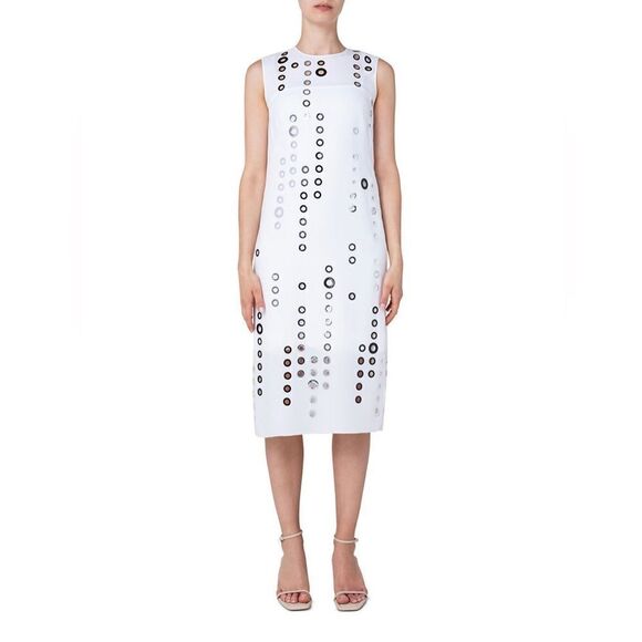 Akris punto Lasercut Eyelet Slip Dress size 4 - Picture 1 of 14